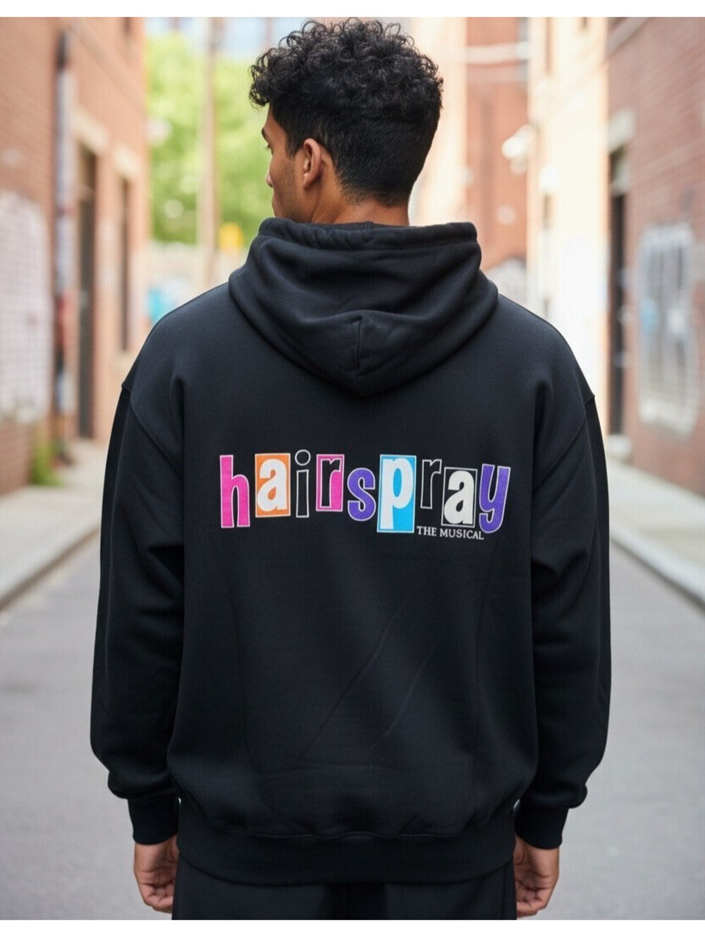 Hairspray The Musical Full Zip Hoodie Large Black Tultex Cast Crew Broadway Thea